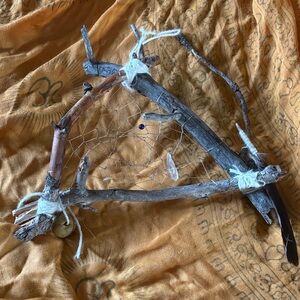 Rustic Dreamcatcher with Natural Wood and Beads